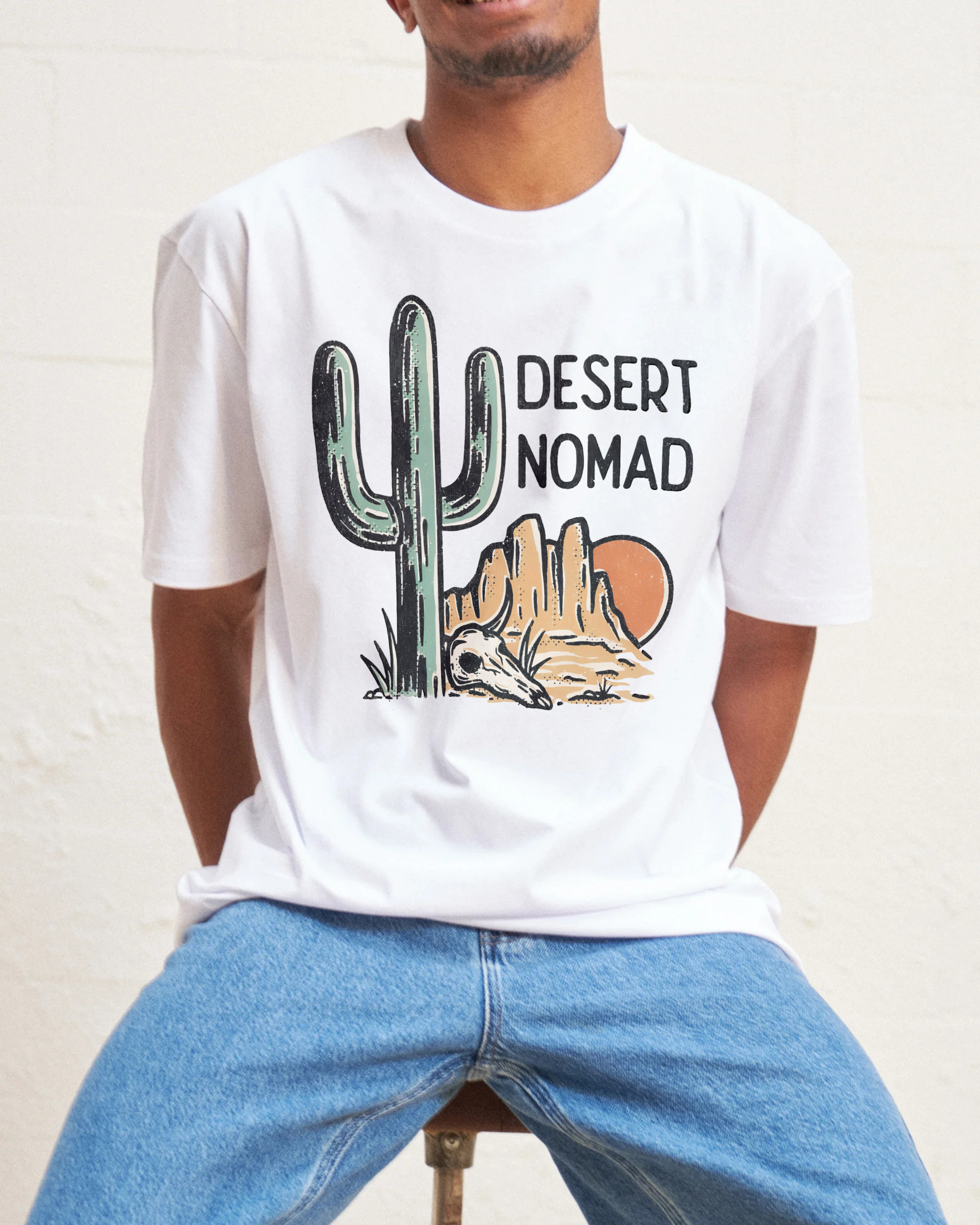 Cotton T-Shirt | Unisex Fit Desert Landscape Graphic Tee | TIDESENCE