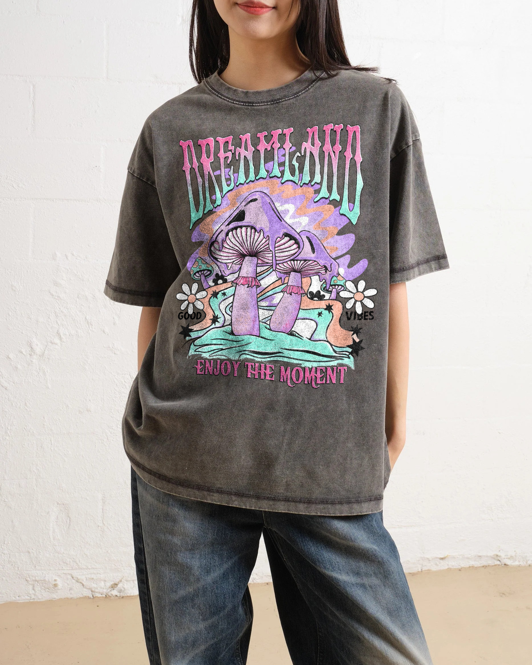 Washed T-Shirt | Forest Dreamland Unisex Enjoy The Moment | TIDESENCE