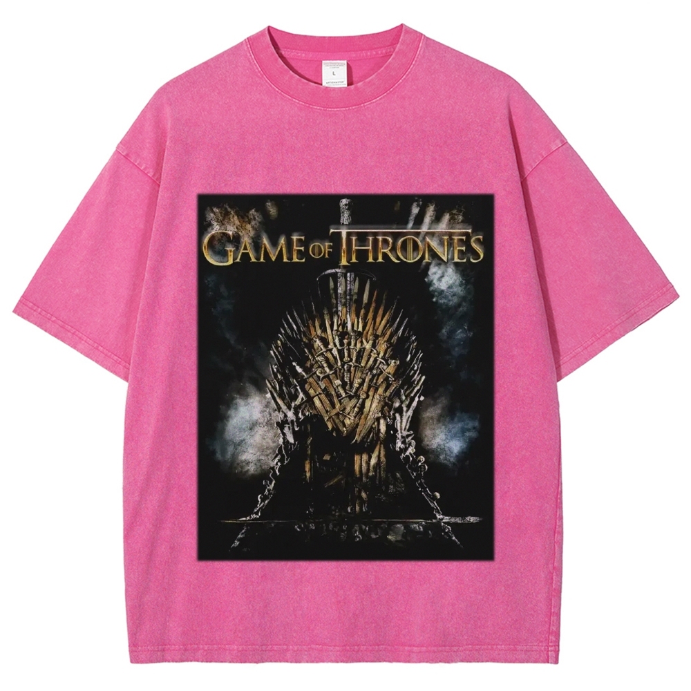 Unisex-Adult Ultra Cotton Washed T-Shirt Graphic GAME OF THRONES TEE 
