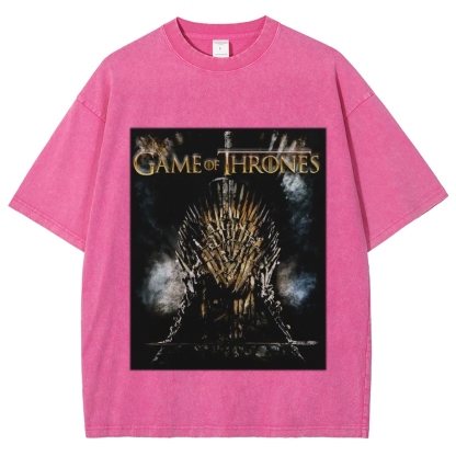 Unisex-Adult Ultra Cotton Washed T-Shirt Graphic GAME OF THRONES TEE 