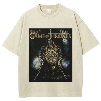 Unisex-Adult Ultra Cotton Washed T-Shirt Graphic GAME OF THRONES TEE 