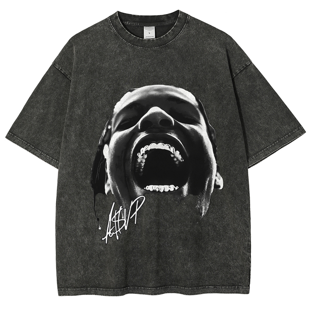 Unisex-Adult Ultra Cotton Washed T-Shirt Graphic NEW ASAP ROCKY TEE 