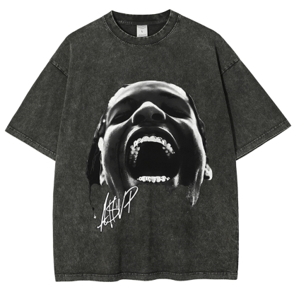 Unisex-Adult Ultra Cotton Washed T-Shirt Graphic NEW ASAP ROCKY TEE 