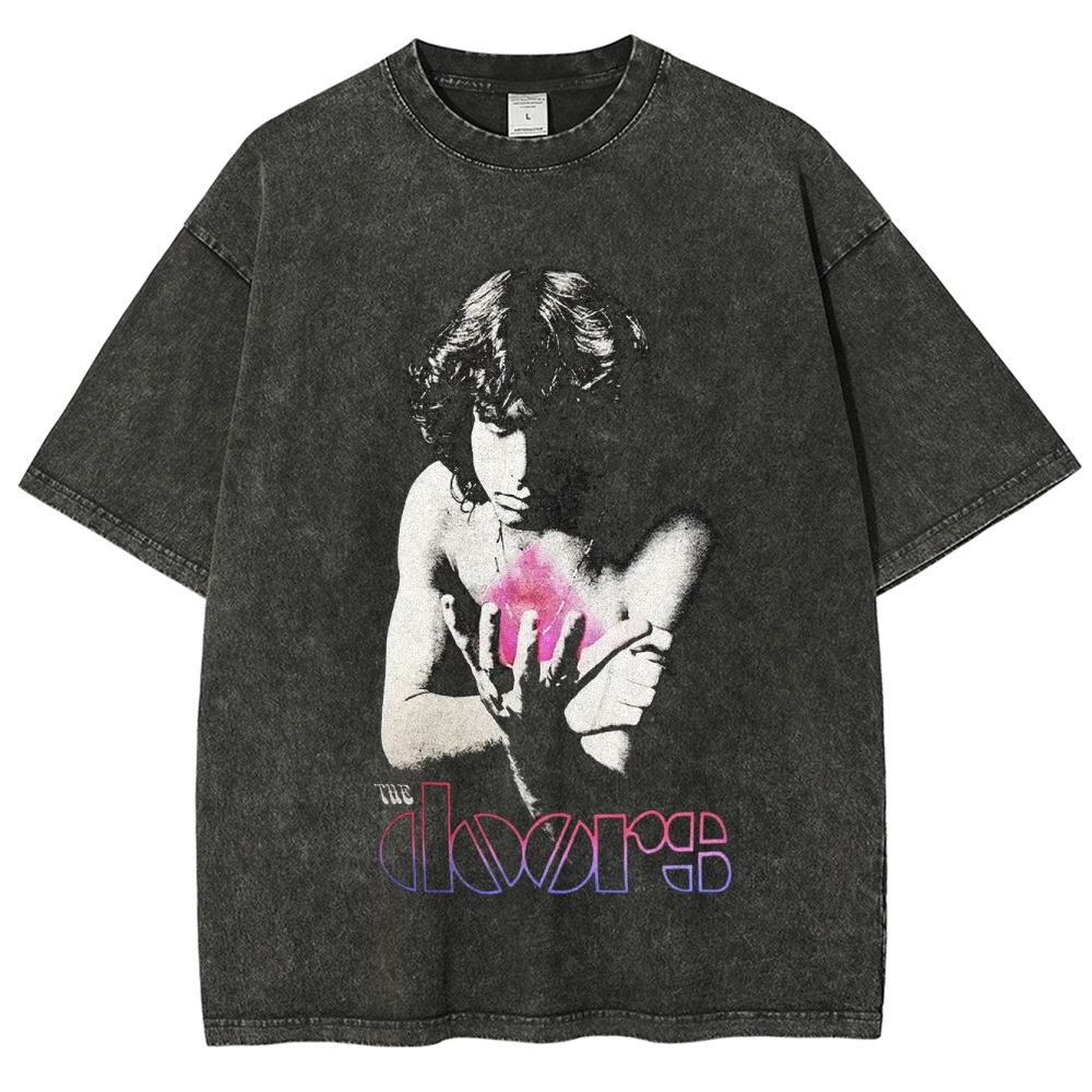 Unisex-Adult Ultra Cotton Washed T-Shirt Graphic  JIM MORRISON THE DOORS TEE 