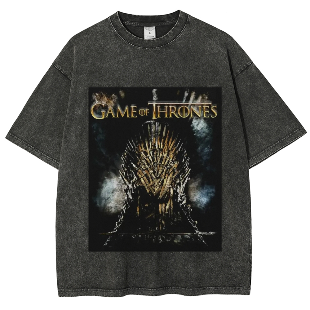 Unisex-Adult Ultra Cotton Washed T-Shirt Graphic GAME OF THRONES TEE 