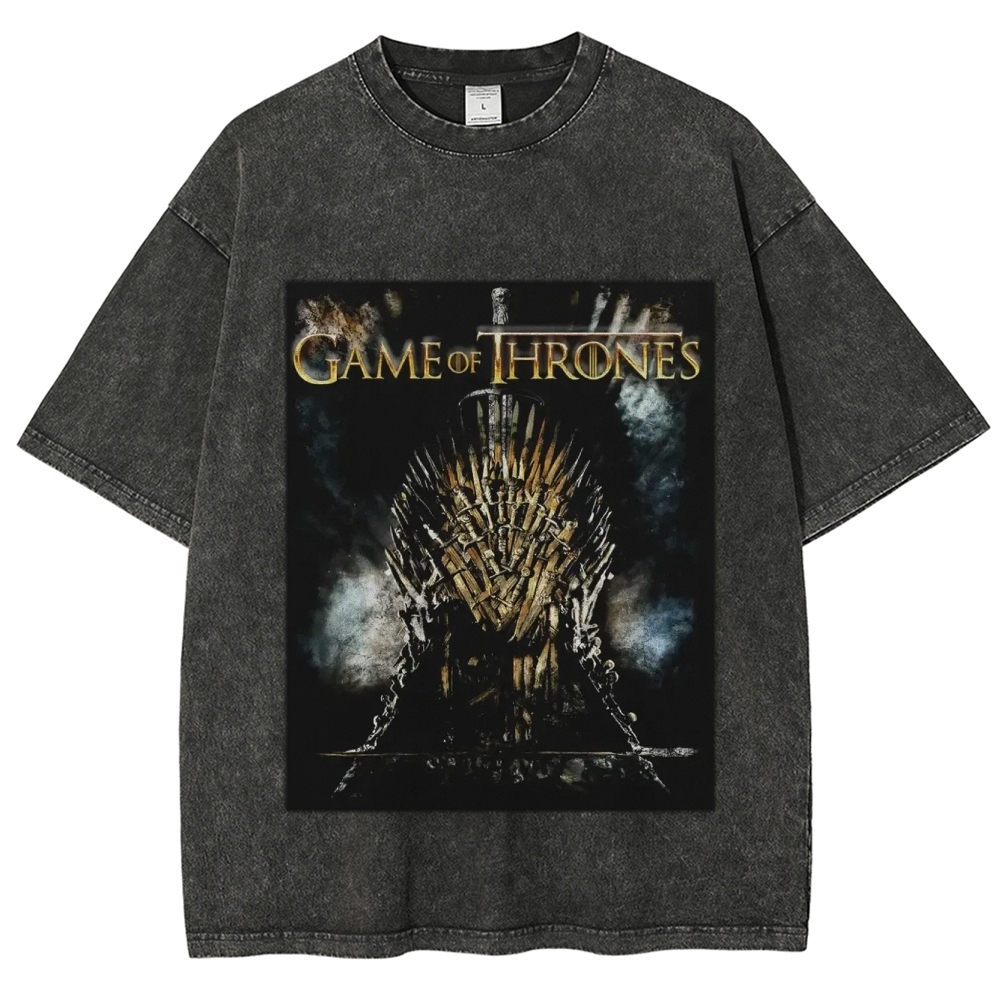 Unisex-Adult Ultra Cotton Washed T-Shirt Graphic GAME OF THRONES TEE 
