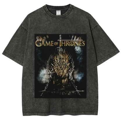Unisex-Adult Ultra Cotton Washed T-Shirt Graphic GAME OF THRONES TEE 