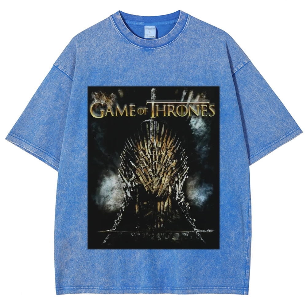 Unisex-Adult Ultra Cotton Washed T-Shirt Graphic GAME OF THRONES TEE 