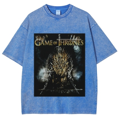 Unisex-Adult Ultra Cotton Washed T-Shirt Graphic GAME OF THRONES TEE 