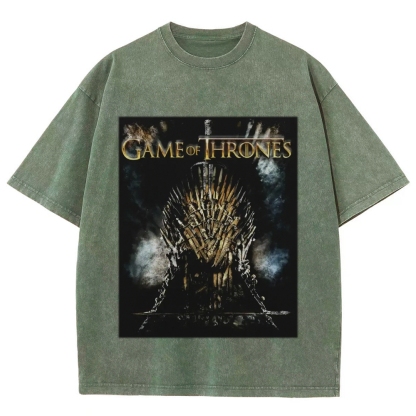 Unisex-Adult Ultra Cotton Washed T-Shirt Graphic GAME OF THRONES TEE 