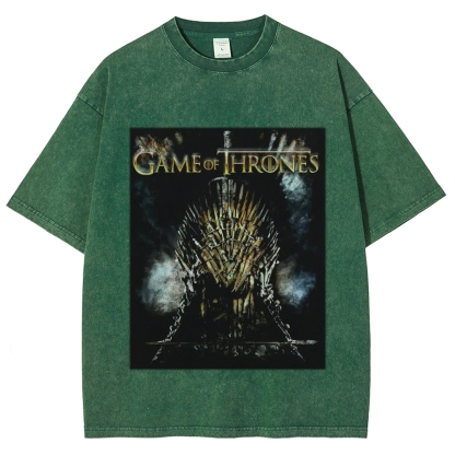 Unisex-Adult Ultra Cotton Washed T-Shirt Graphic GAME OF THRONES TEE 