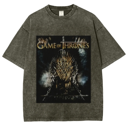 Unisex-Adult Ultra Cotton Washed T-Shirt Graphic GAME OF THRONES TEE 