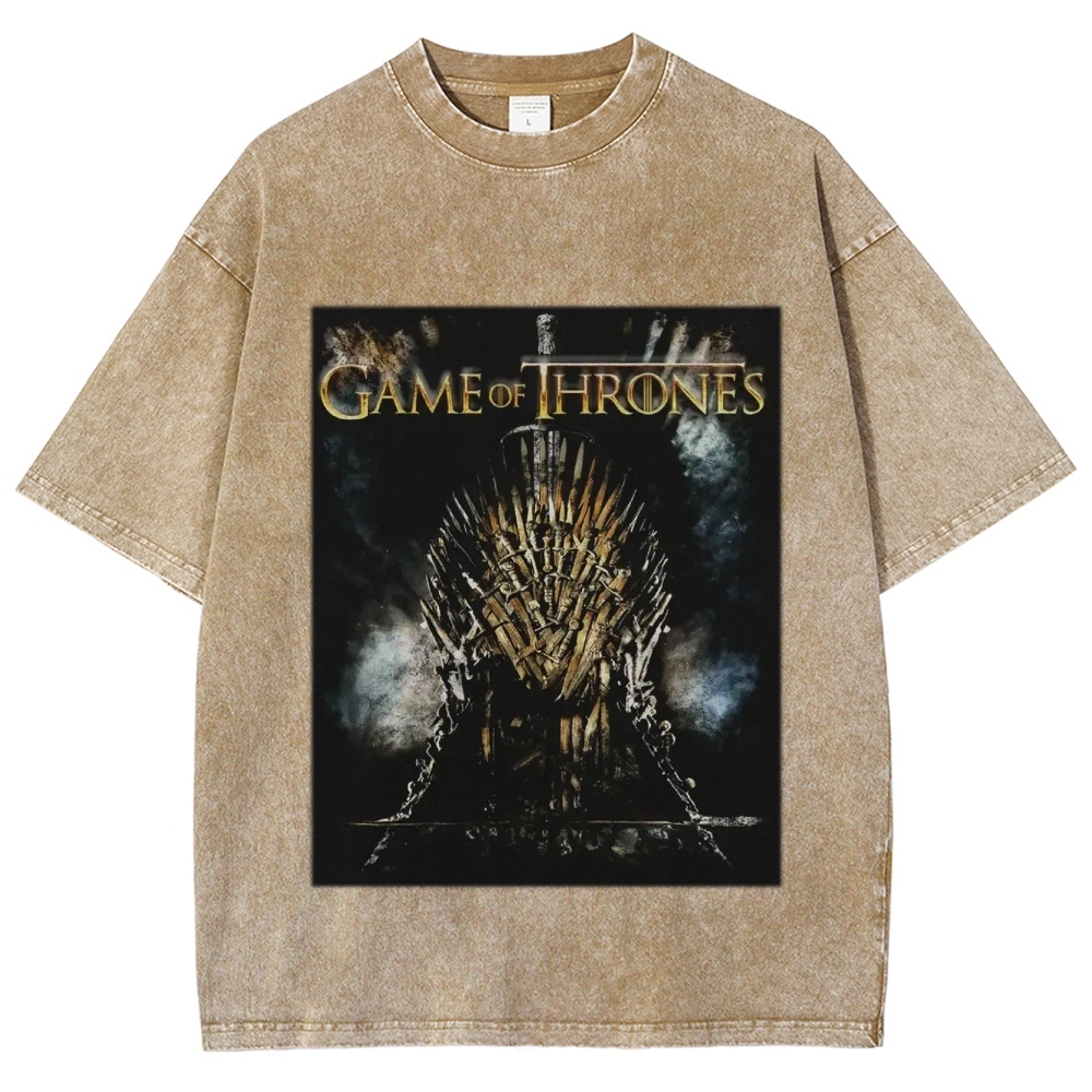 Unisex-Adult Ultra Cotton Washed T-Shirt Graphic GAME OF THRONES TEE 