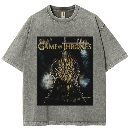 Unisex-Adult Ultra Cotton Washed T-Shirt Graphic GAME OF THRONES TEE 