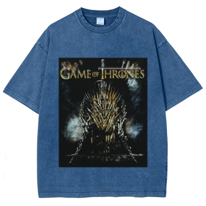 Unisex-Adult Ultra Cotton Washed T-Shirt Graphic GAME OF THRONES TEE 