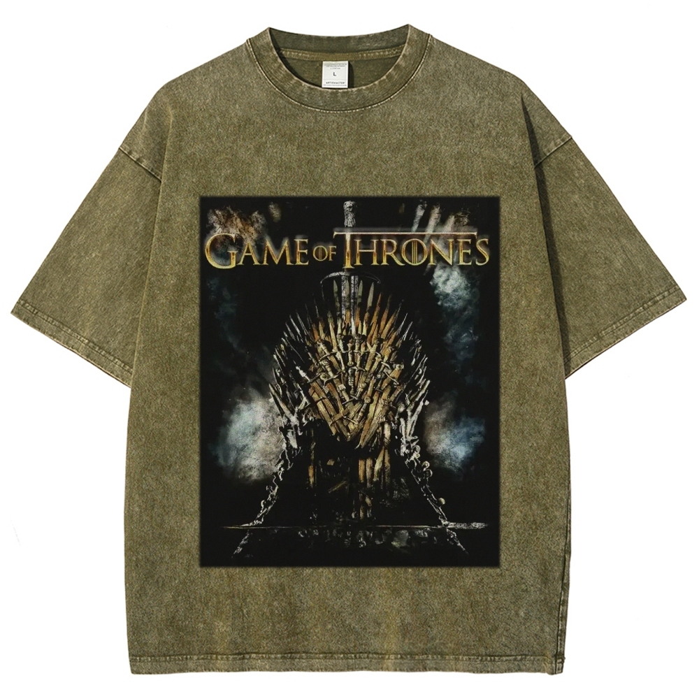 Unisex-Adult Ultra Cotton Washed T-Shirt Graphic GAME OF THRONES TEE 