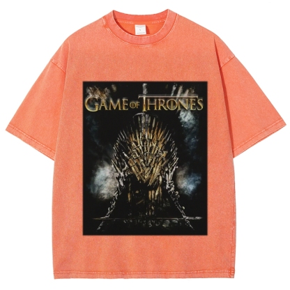 Unisex-Adult Ultra Cotton Washed T-Shirt Graphic GAME OF THRONES TEE 