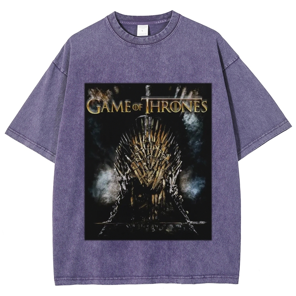 Unisex-Adult Ultra Cotton Washed T-Shirt Graphic GAME OF THRONES TEE 