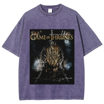 Unisex-Adult Ultra Cotton Washed T-Shirt Graphic GAME OF THRONES TEE 
