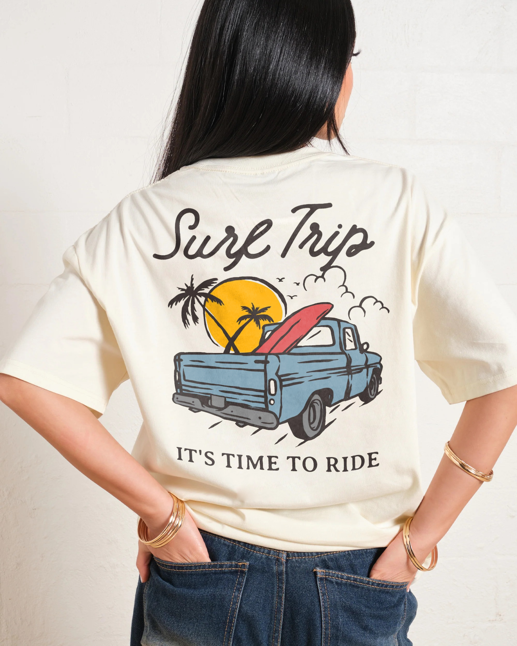 Cotton T-Shirt | Surf Trip Unisex Fit It's Time To Ride | TIDESENCE