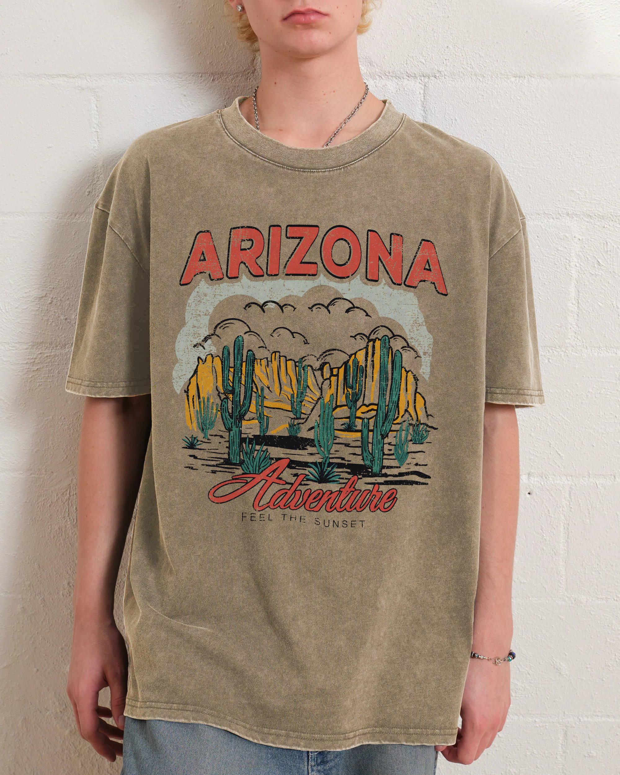 Washed T-Shirt | Arizona Desert Adventure Unisex Fit | TIDESENCE