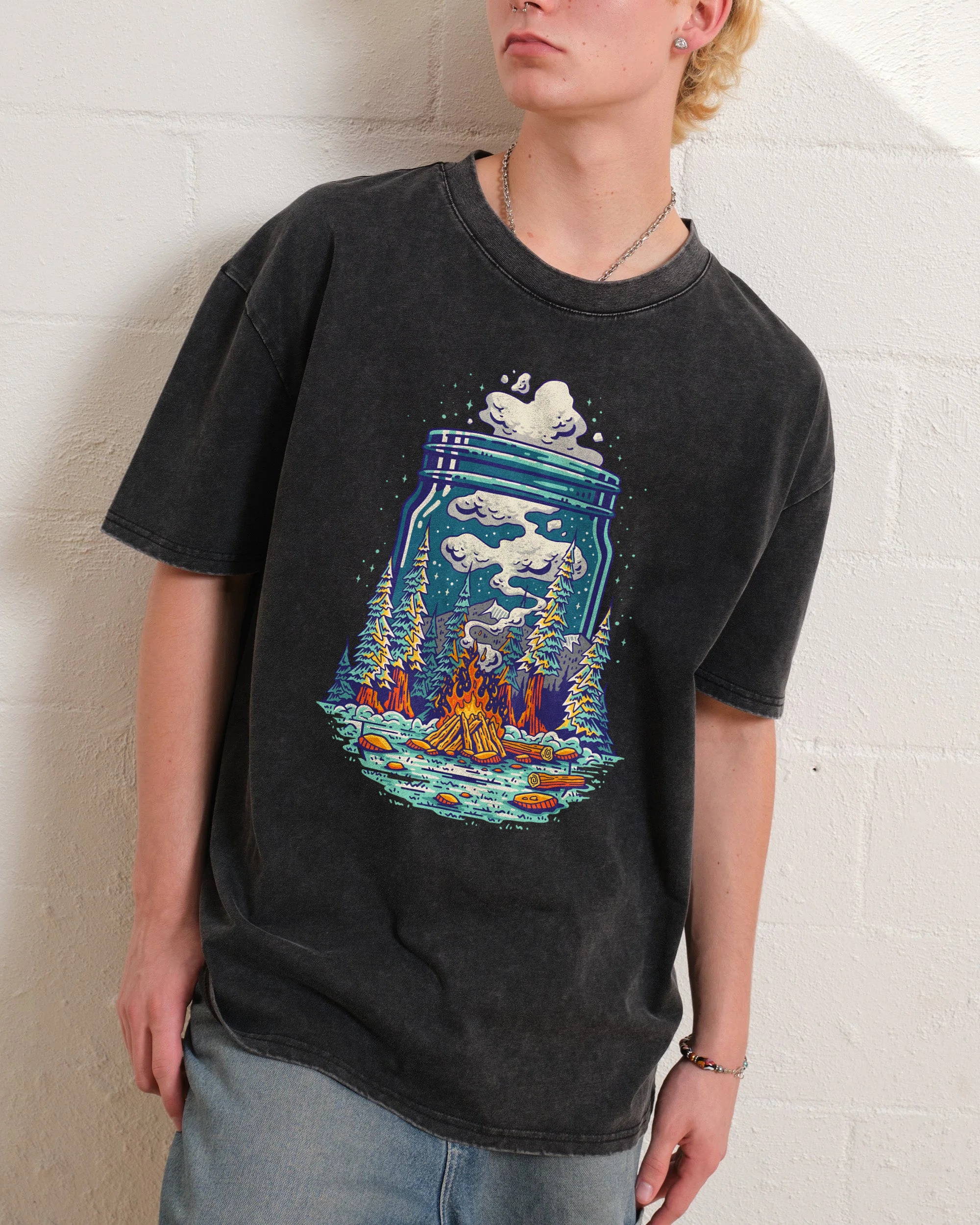 Washed T-Shirt | Unisex Fit Forest Fire | TIDESENCE