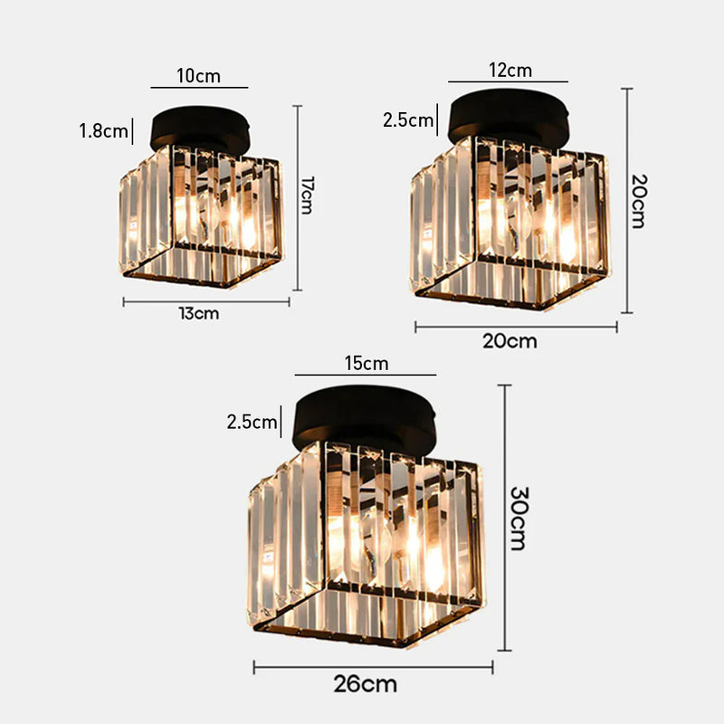 Luxury Crystal Black Hallway Ceiling Light