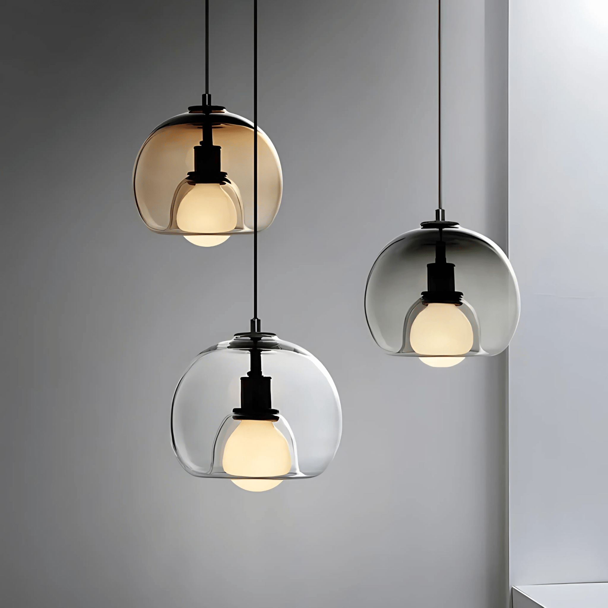 Handblown Glass Plug-in DIning Room Pendant Light