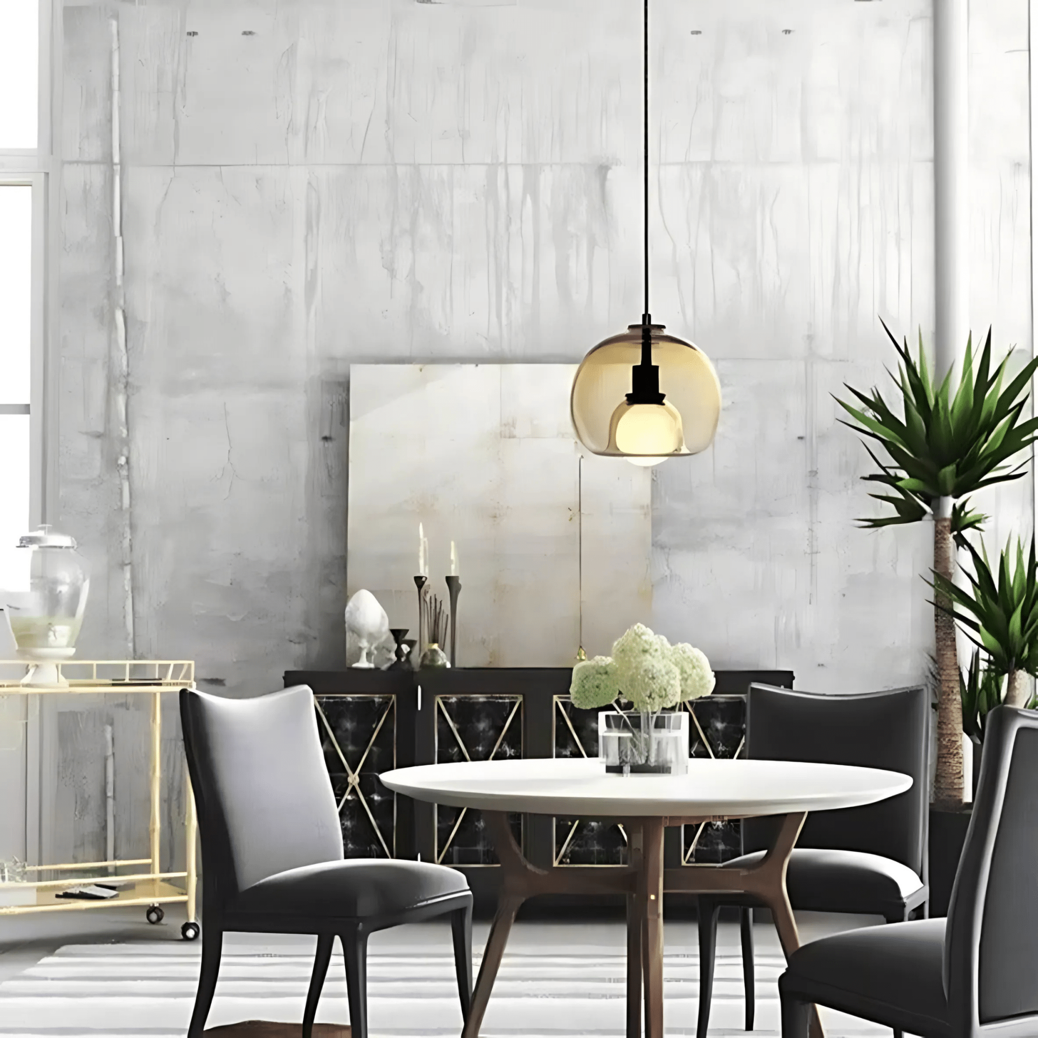 Handblown Glass Plug-in DIning Room Pendant Light