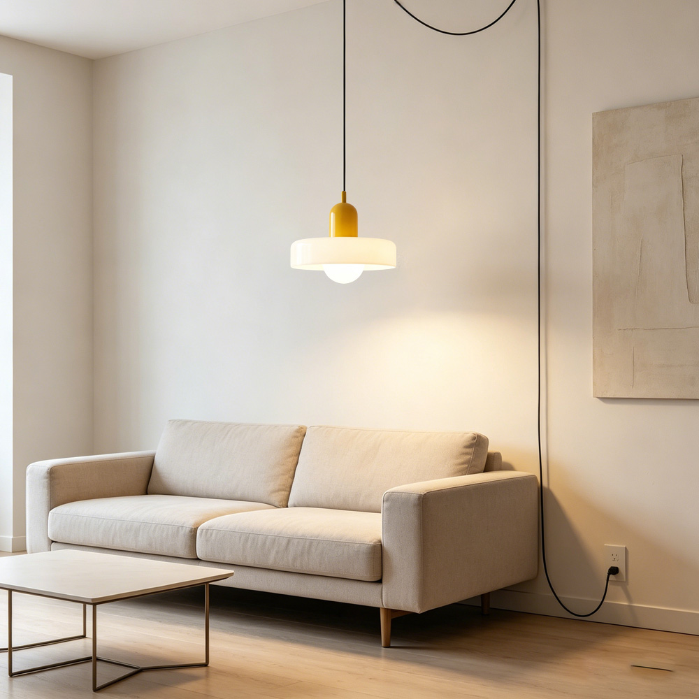 Bauhaus Colorful Glass Kitchen Plug-In Pendant Light