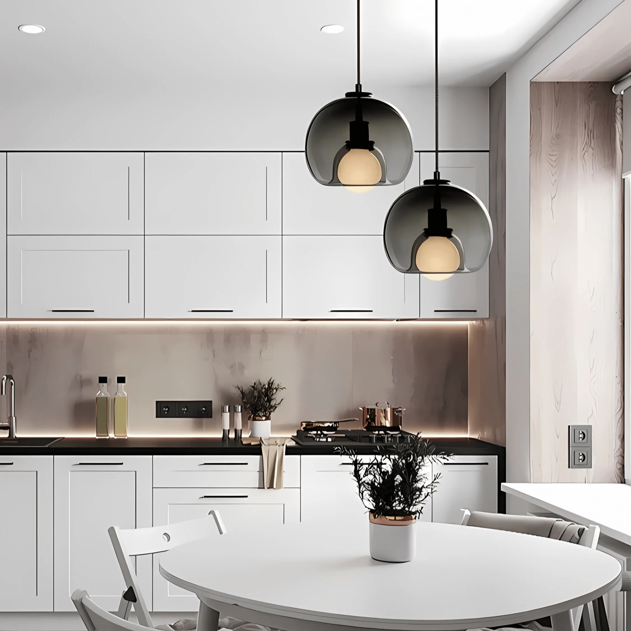 Handblown Glass Plug-in DIning Room Pendant Light
