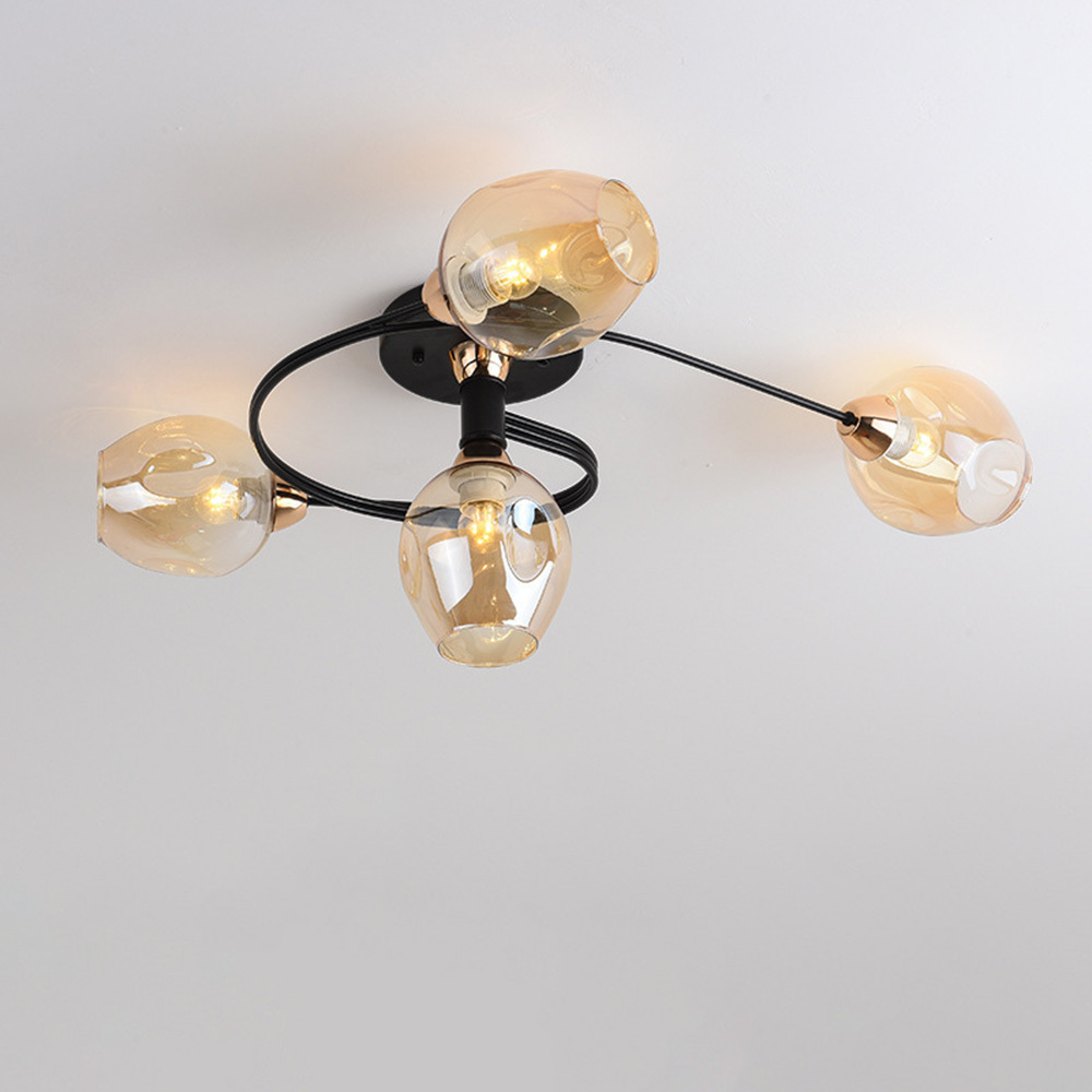 Modern Orbital Glass Bubble Ceiling Light For Living Room
