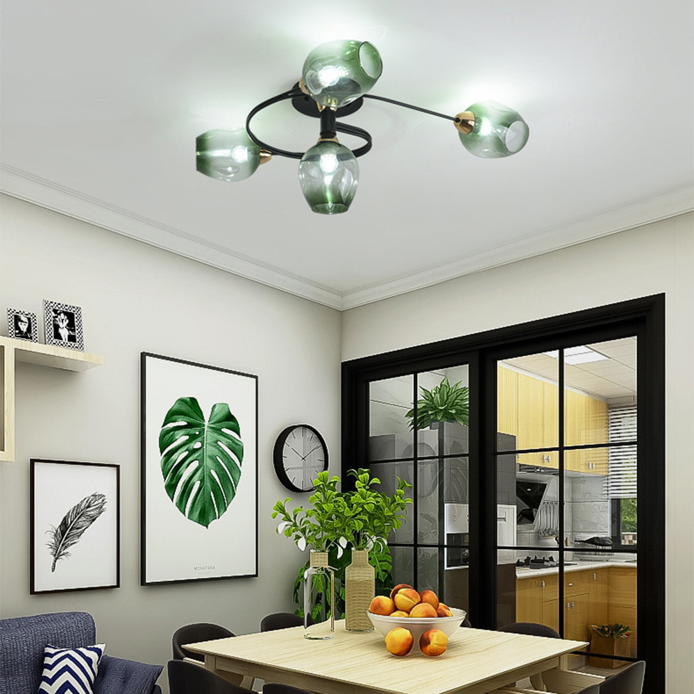 Modern Orbital Glass Bubble Ceiling Light For Living Room