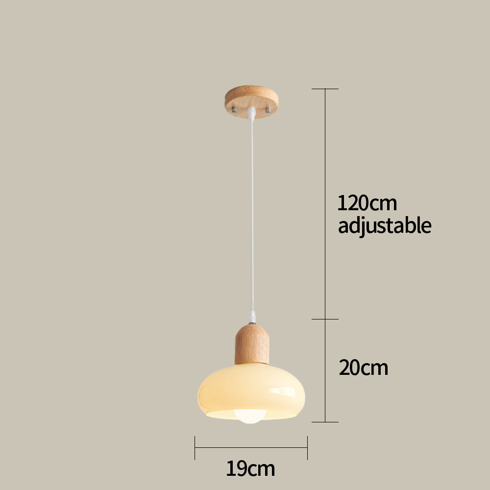 Retro Elegant Glass Round Pendant Light For Bedroom