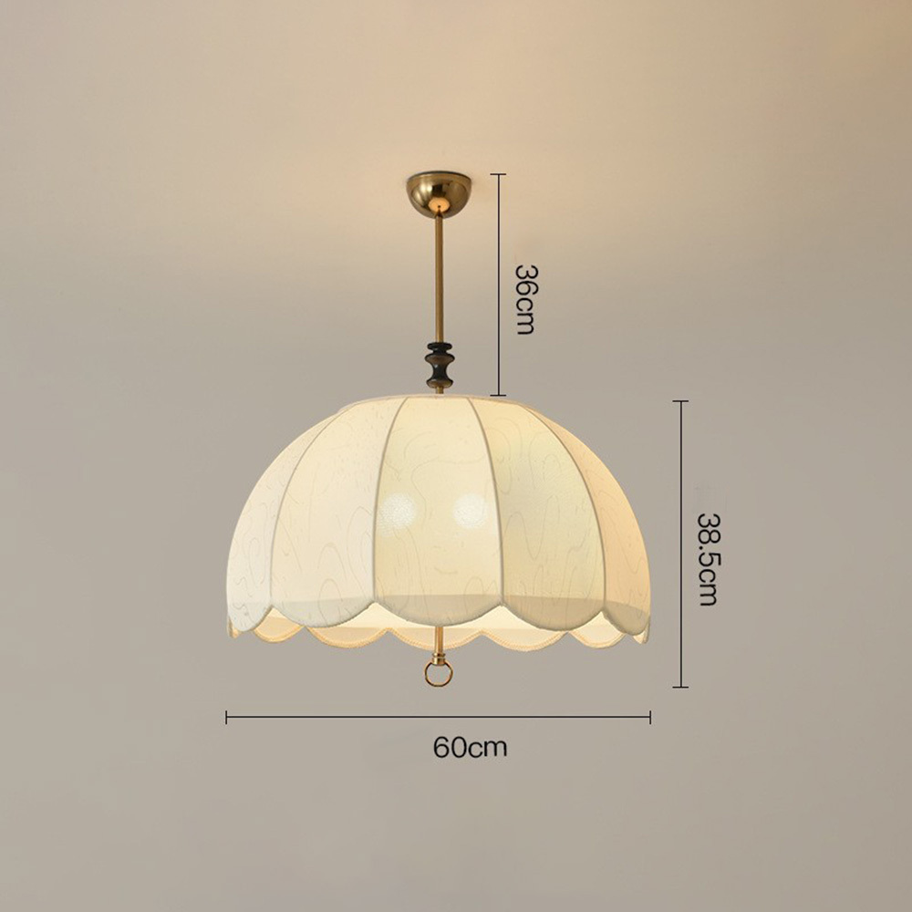 Wabi-Sabi Fabric Iron Large Dining Room Pendant Light