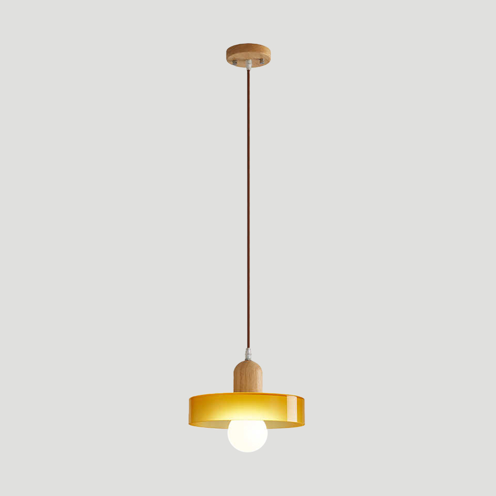 Bauhaus Glass Wood Pendant Lights For Dining Room