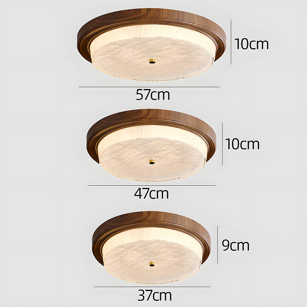 Vintage Round Wood Grain Led Living Room Ceiling Light