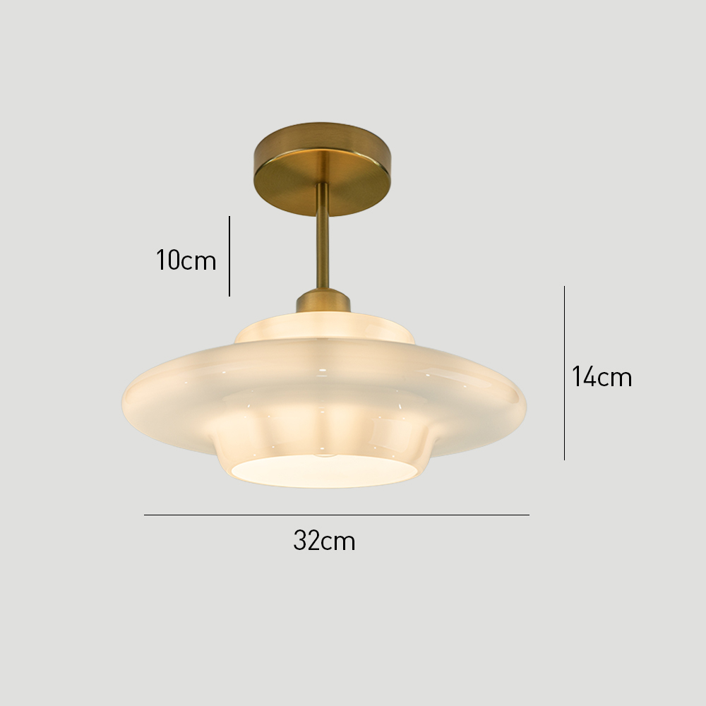 Modern White Glass Flush Mount Ceiling Light 