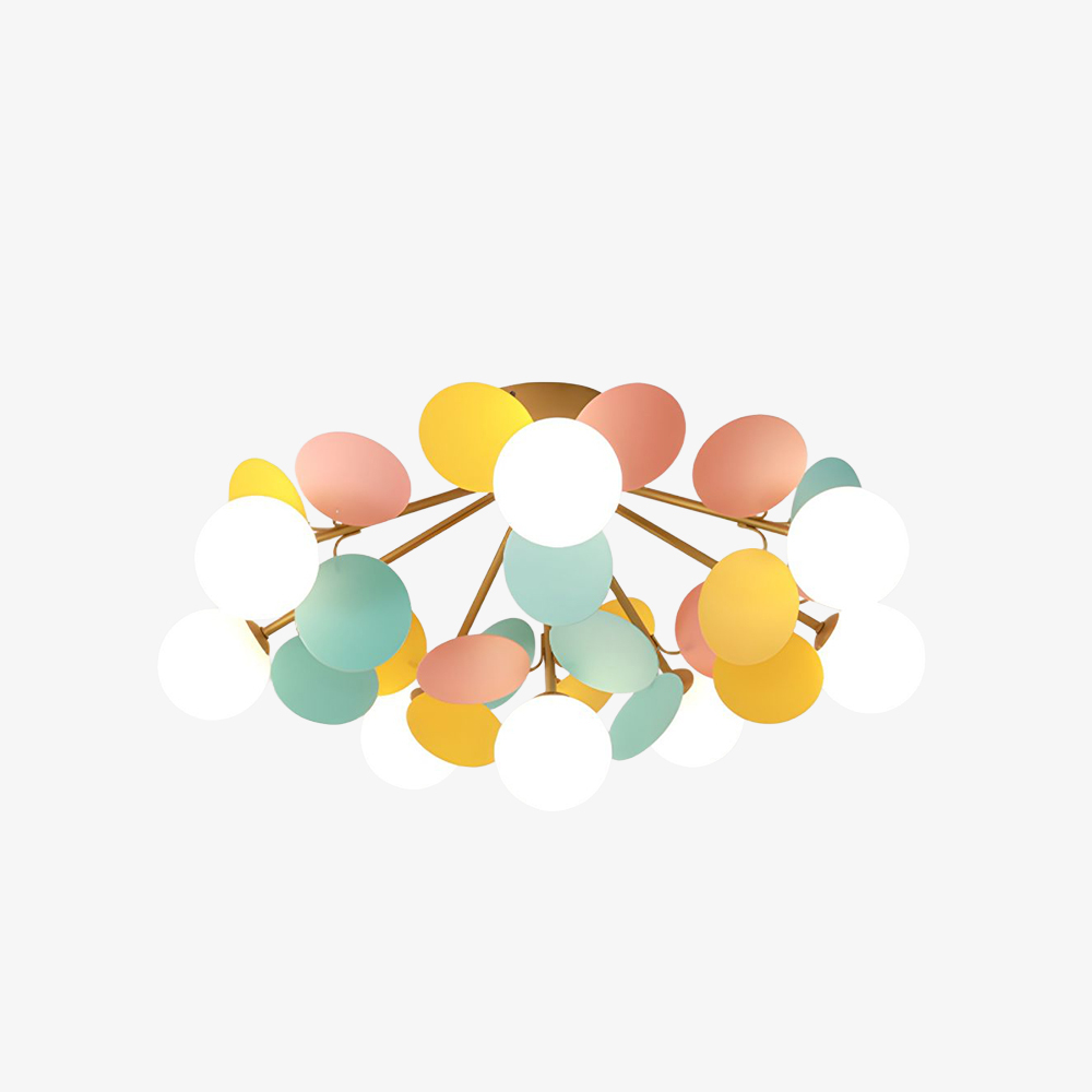 Modern Spherical Shape Glass Flush Ceiling Light Chandelier for Living Room