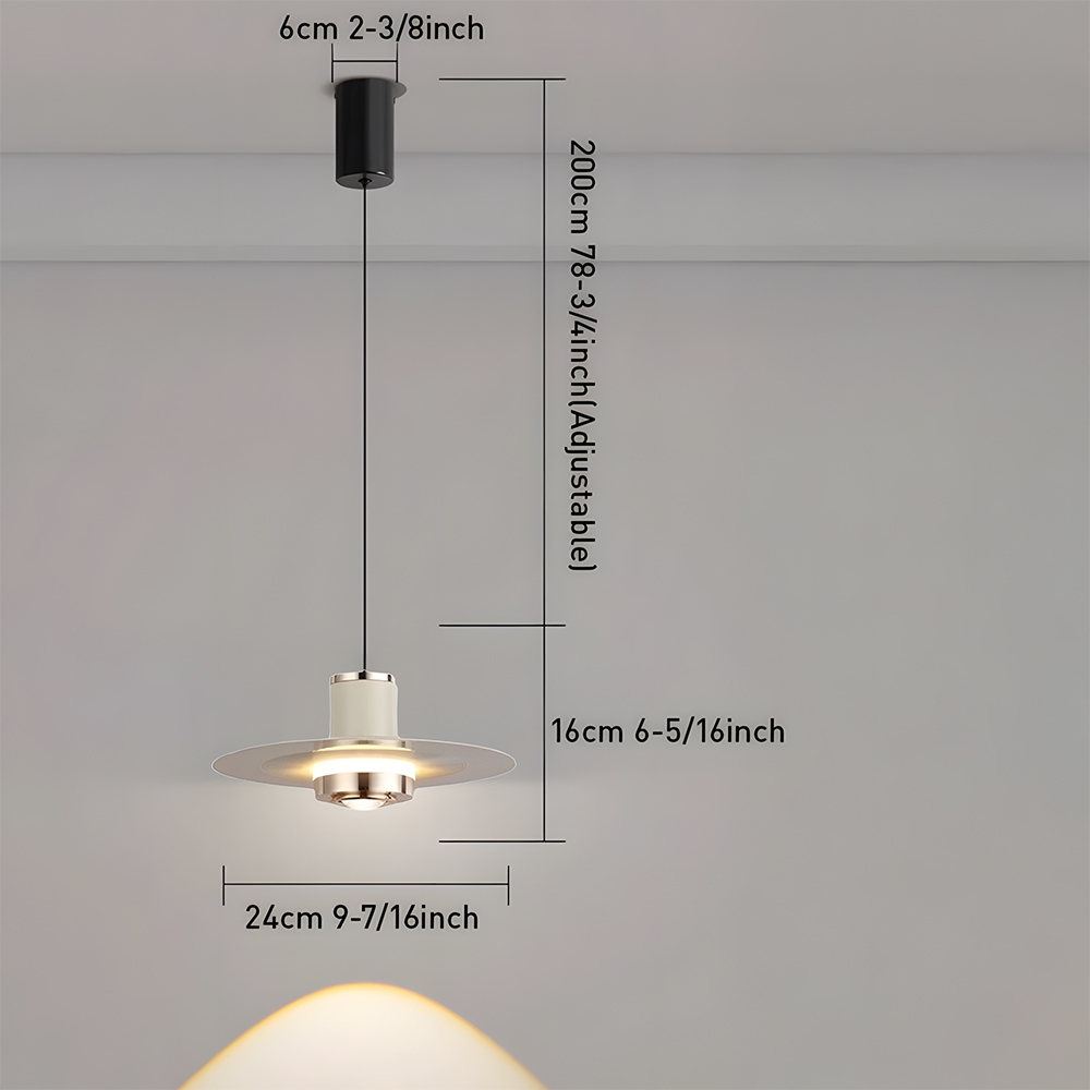 Sleek Acrylic Metal LED Hanging Light For Kitchen Ceiling Fixture