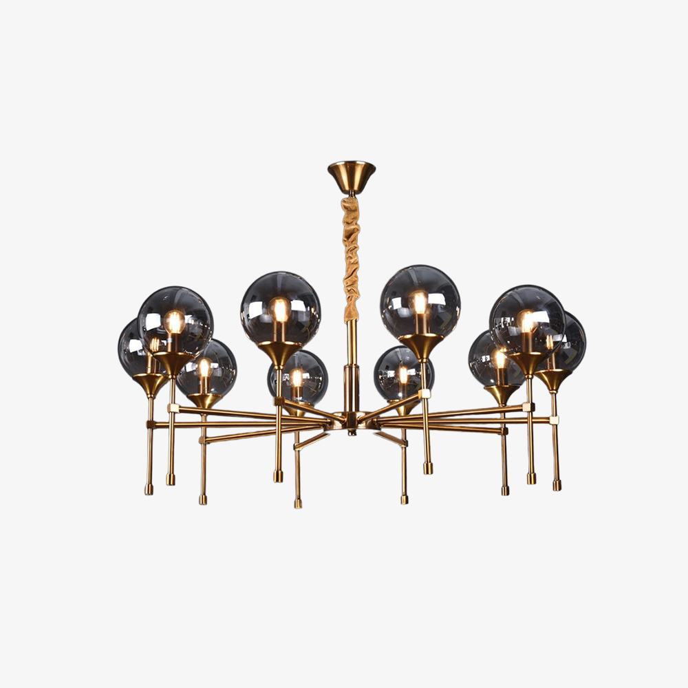 Elegant Modern Smoky Glass Sphere Chandelier