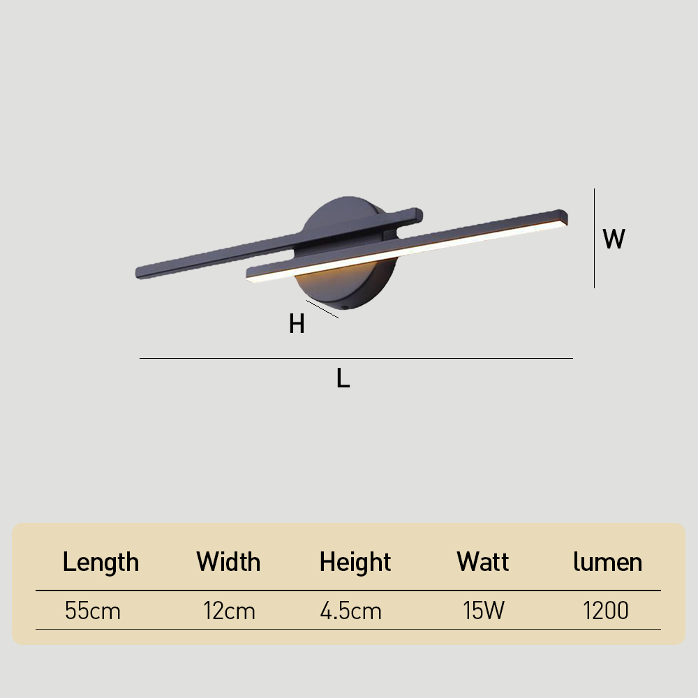 Modern LED Wall Sconce, Black Acrylic & Iron