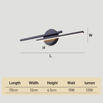 Modern LED Wall Sconce, Black Acrylic & Iron