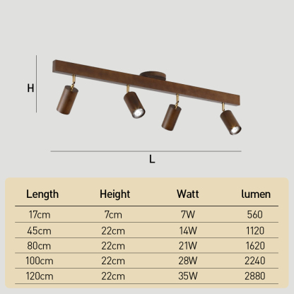 Japanese Minimalist Solid Wood Spotlight for TV Accent Wall