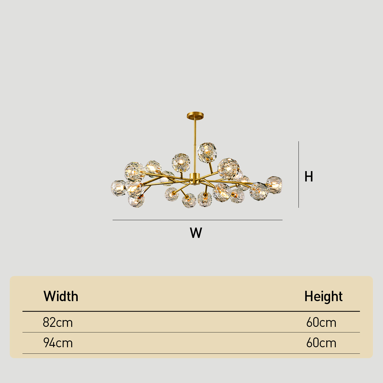 Modern Luxury Crystal Brass Molecule Chandelier Ceiling Light for Living Room