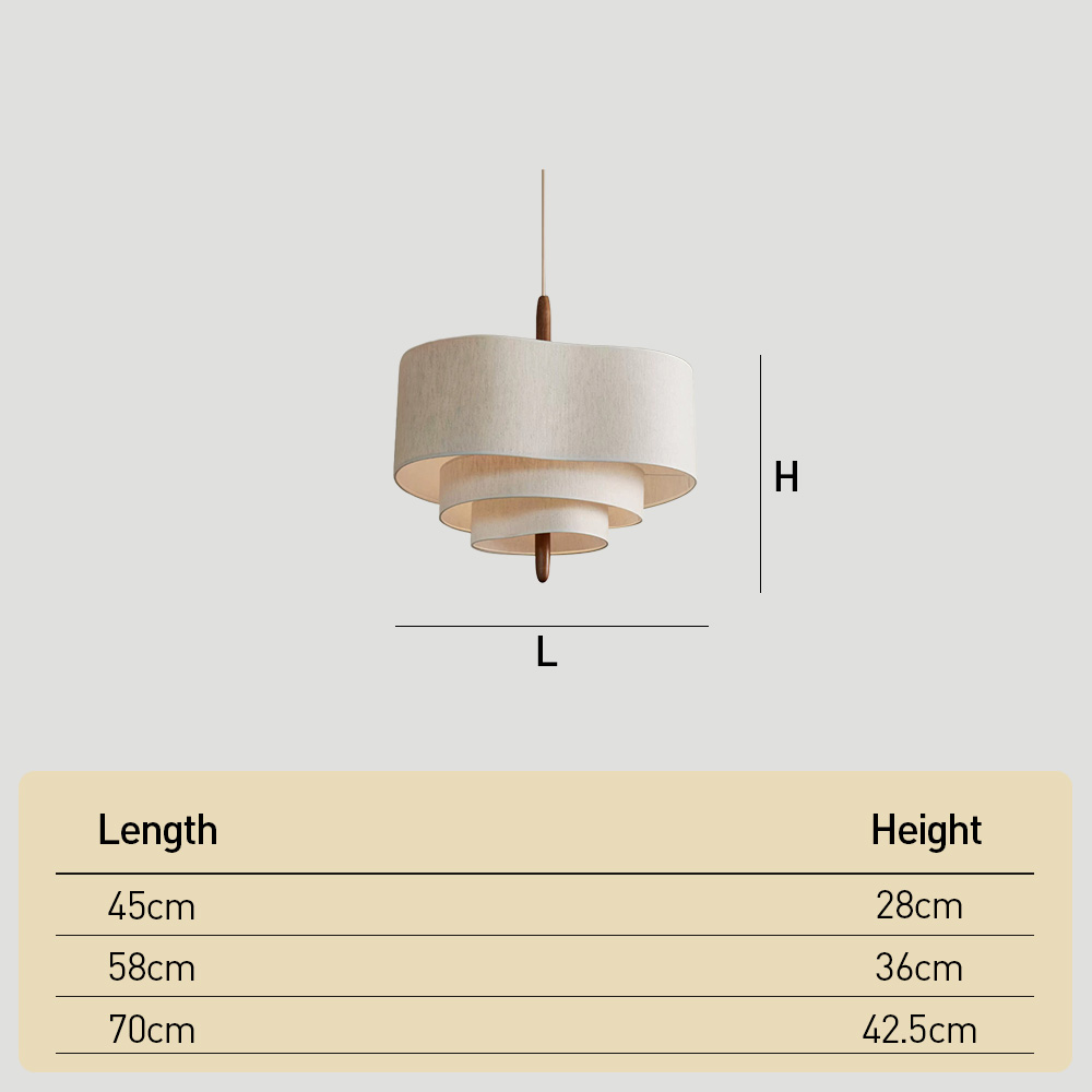 Vintage Wabi-Sabi Cream Fabric Pendant Light Chandelier