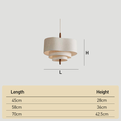 Vintage Wabi-Sabi Cream Fabric Pendant Light Chandelier