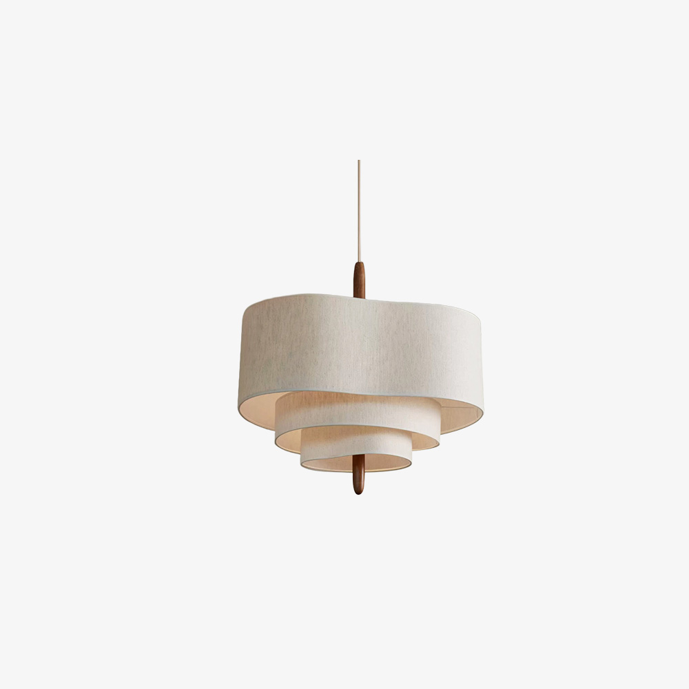 Vintage Wabi-Sabi Cream Fabric Pendant Light Chandelier