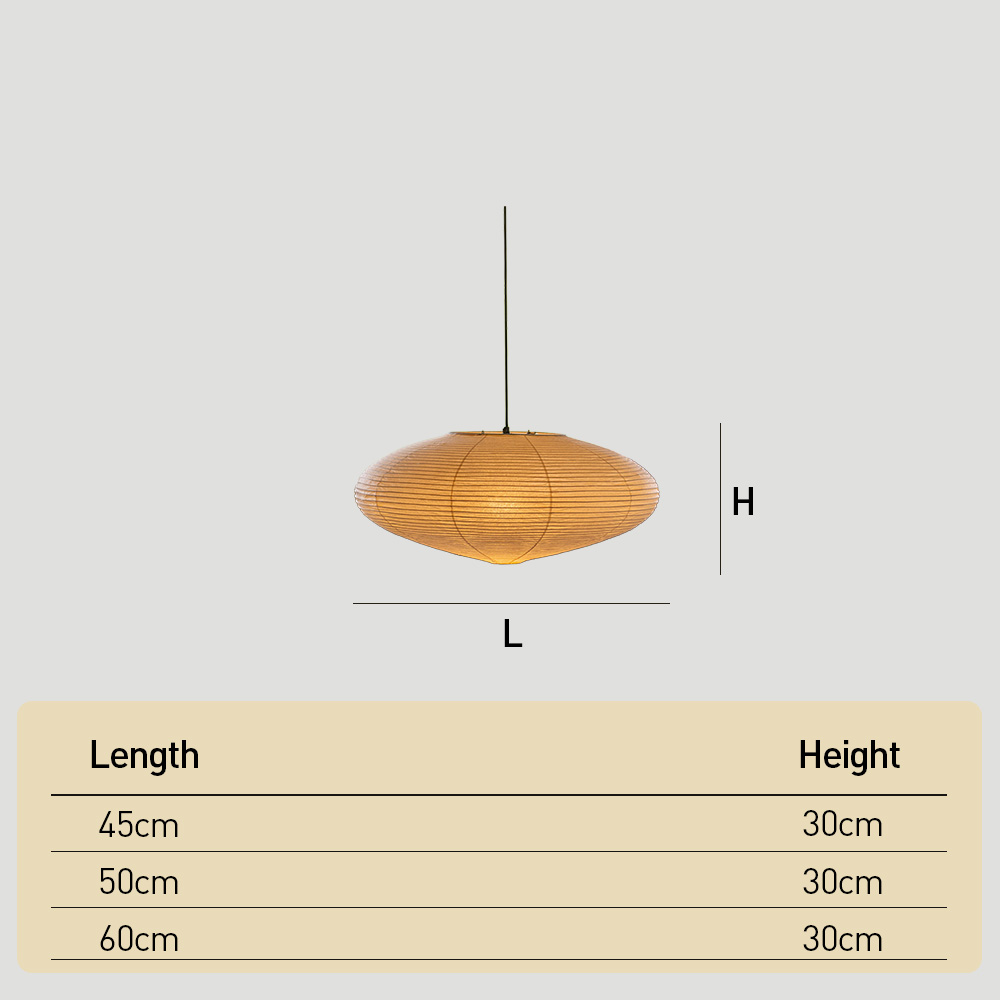 Retro UFO Sphere Droplight Wabi-Sabi Paper Lantern Pendant Light