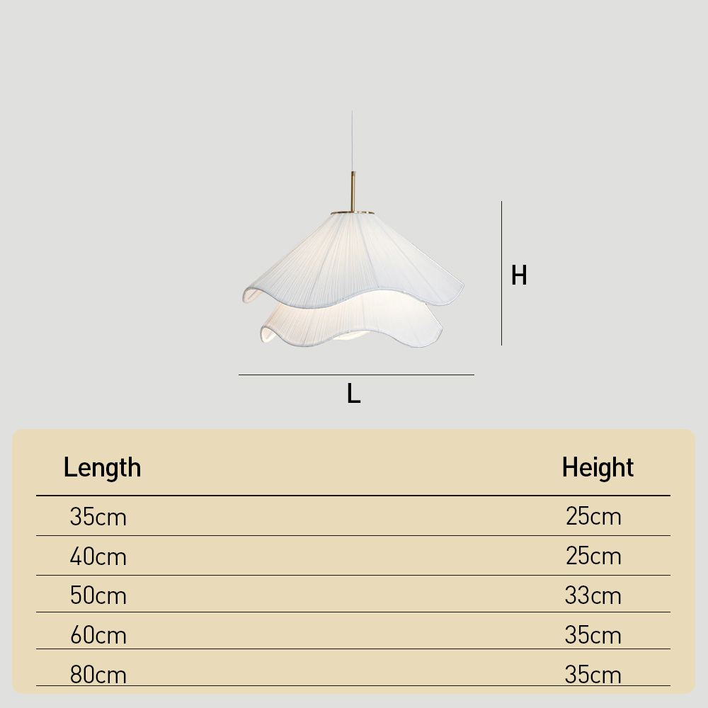 French Romantic Modern Minimalist Cream Pendant Light